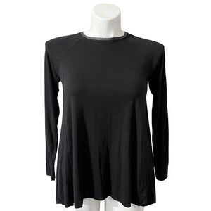 Zara Knit Long Sleeve Lightweight Sweater Womens Size Small Med Black‎